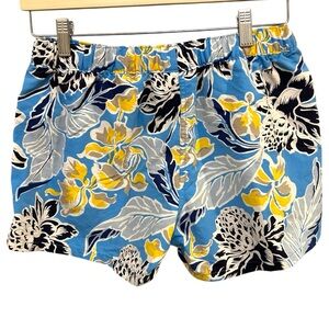 Patagonia Floral Barely Baggy Shorts Size Medium Blue hello EUC AE 1029